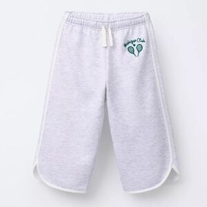 Zara Light Gray Kids Sweatpants with Tennis Graphic sporty piped track pants